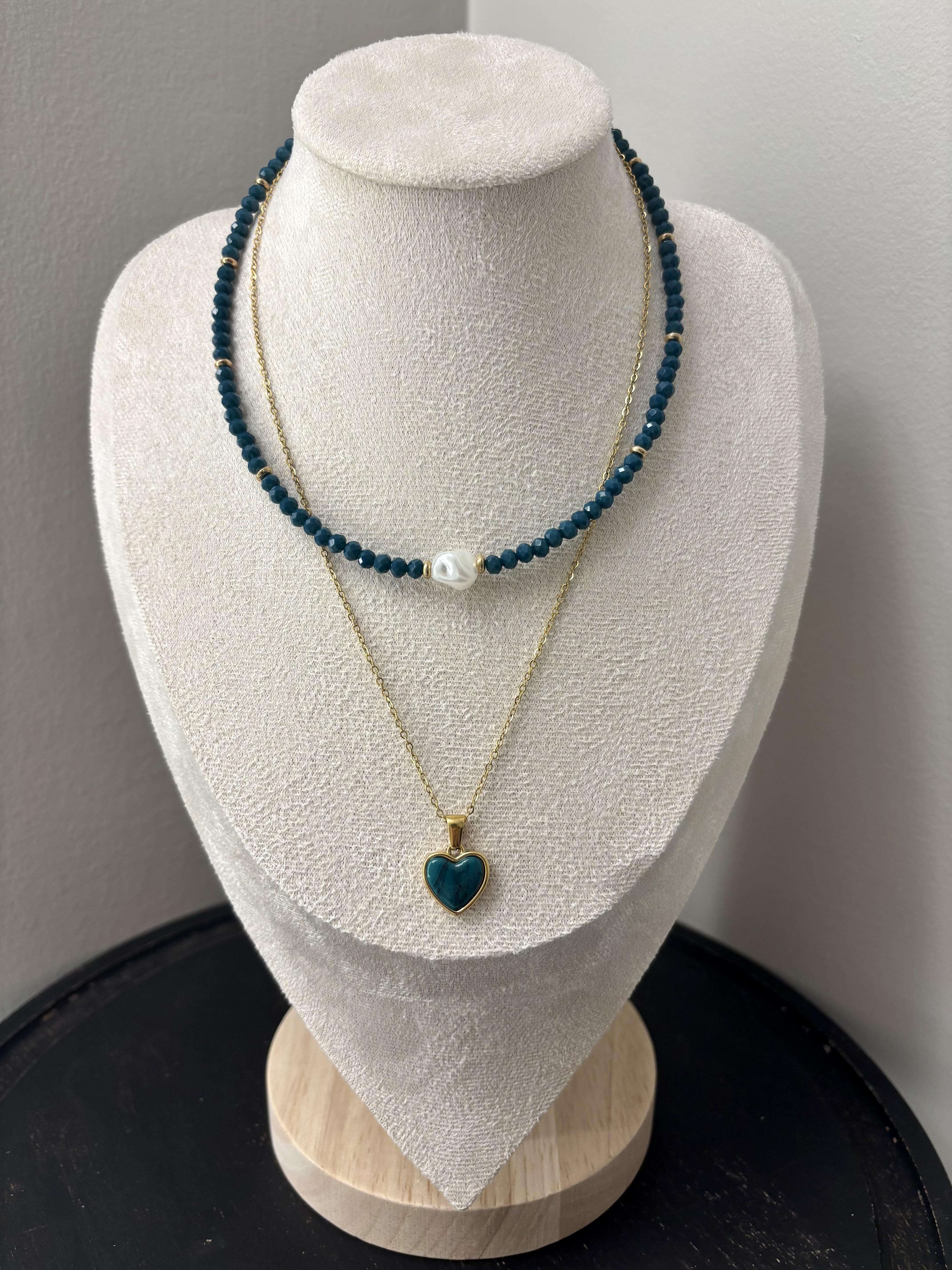 Blue Heart & Pearl